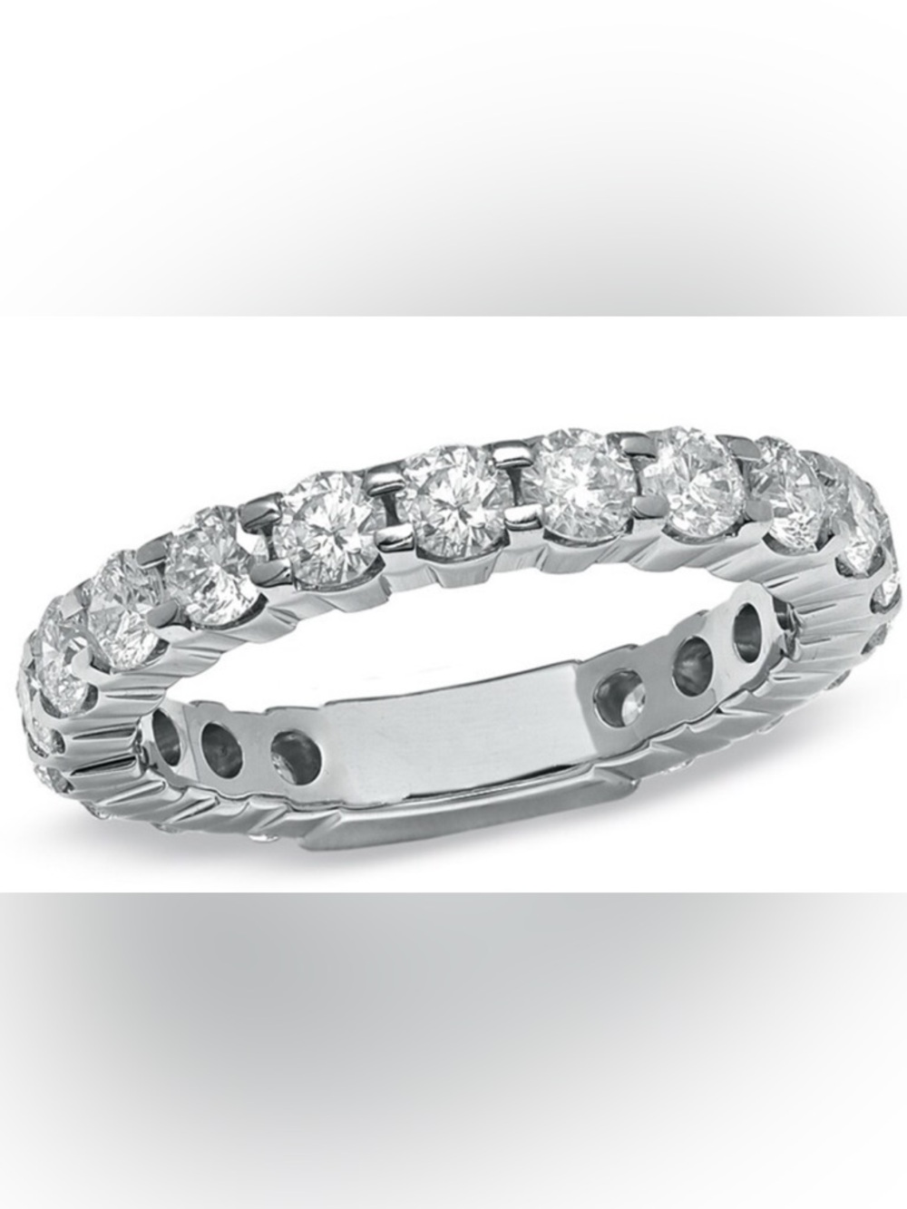 2 carat Natural Diamond Eternity Band 14k White Gold